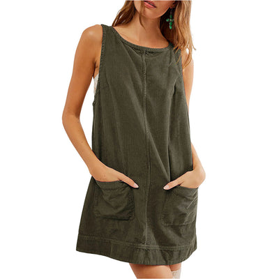 Corduroy Pocket Dress