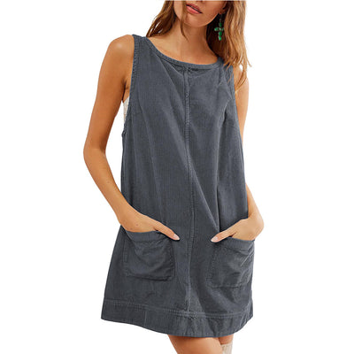 Corduroy Pocket Dress