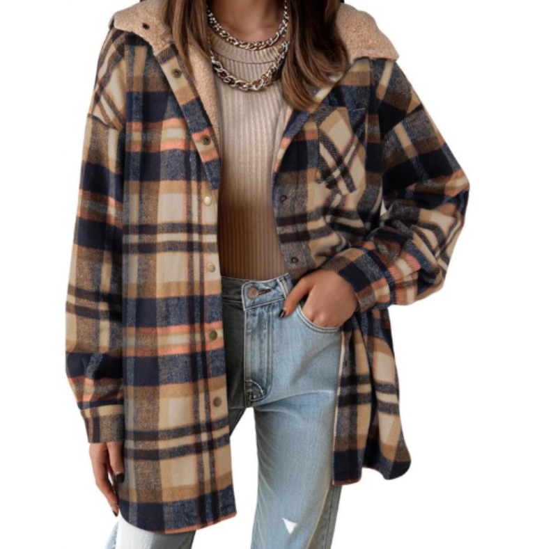 Lunara Flannel Plaid Coat