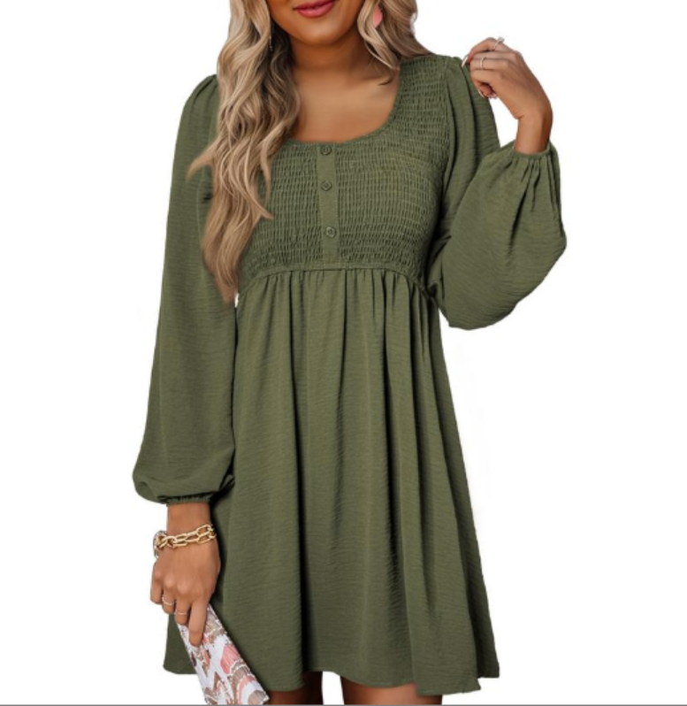 Sage Smocked Dress