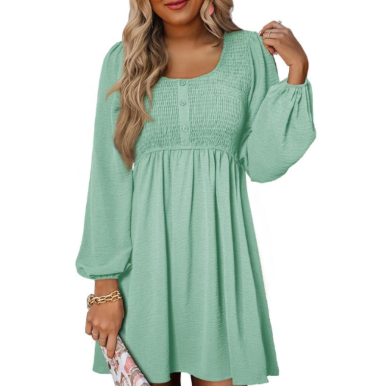 Sage Smocked Dress
