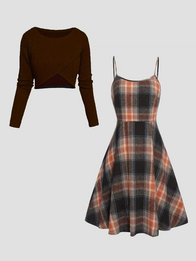 Laria Plaid Layered Set