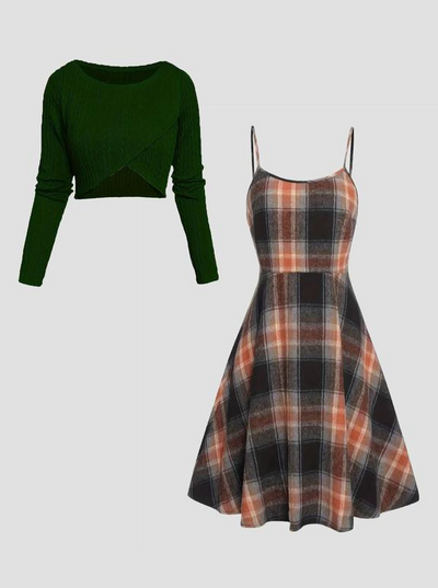 Laria Plaid Layered Set