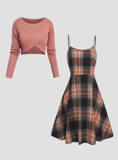 Laria Plaid Layered Set