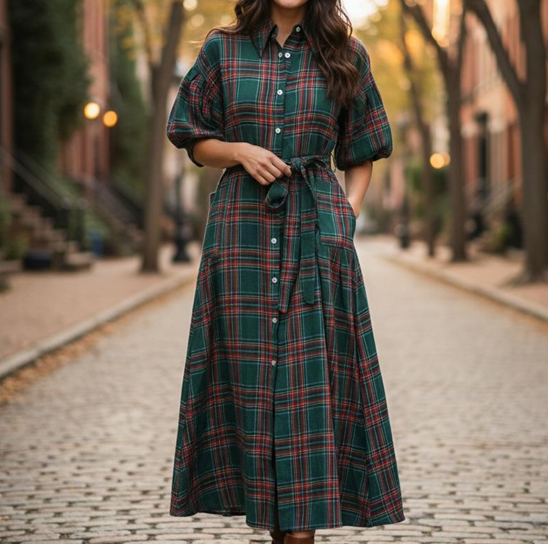 Highland Plaid Maxi Dress