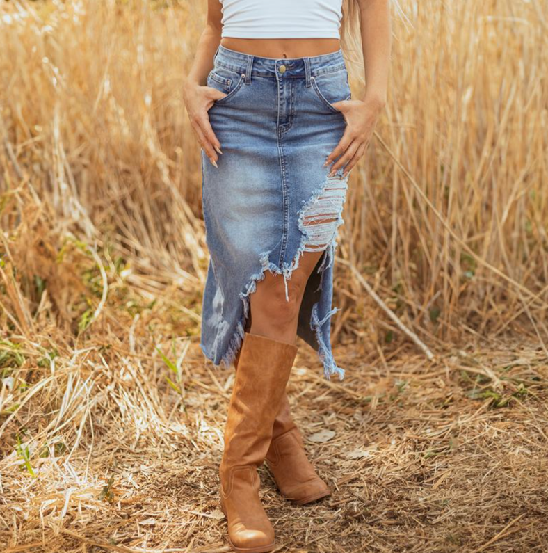 Wild Edge Denim Skirt