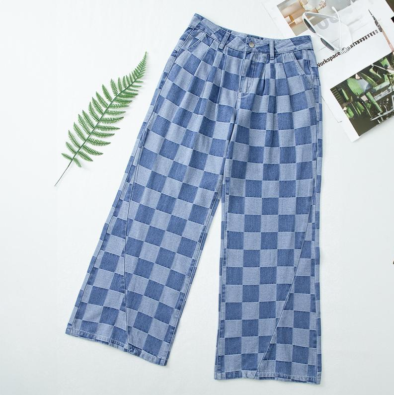 Checker Denim Chic Jeans