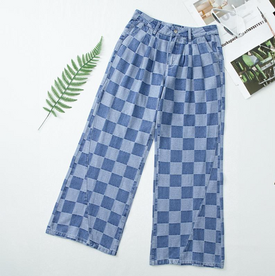 Checker Denim Chic Jeans
