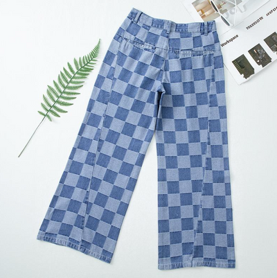Checker Denim Chic Jeans