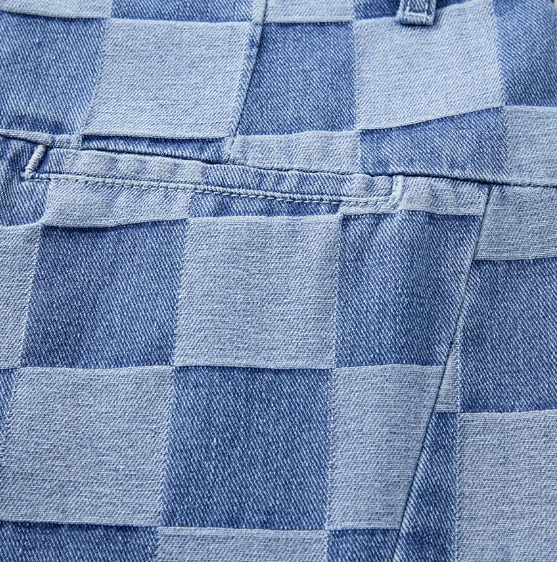 Checker Denim Chic Jeans