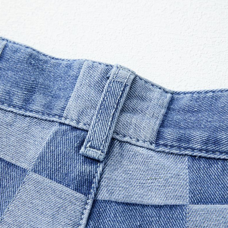 Checker Denim Chic Jeans