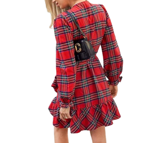 Scarlet Plaid Wrap Dress
