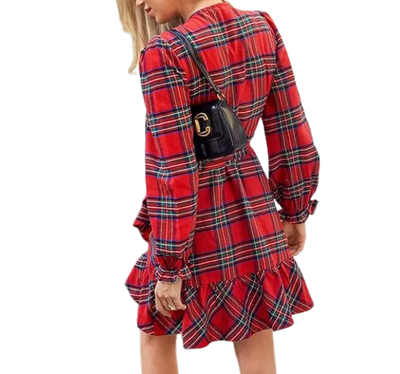 Scarlet Plaid Wrap Dress